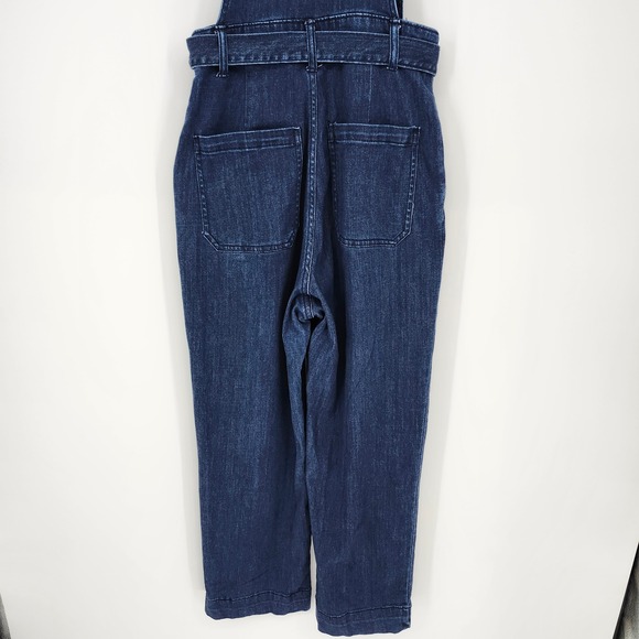 Universal Thread Dark Wash Wide Leg Overalls Womens 8 Modern Tie Waist Festival - Picture 10 of 10